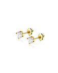 Zinzi Gold 14 krt gouden oorknopjes bezet met een witte zirkonia in vierpootszetting ZGO475 - PansiteNederland.nl