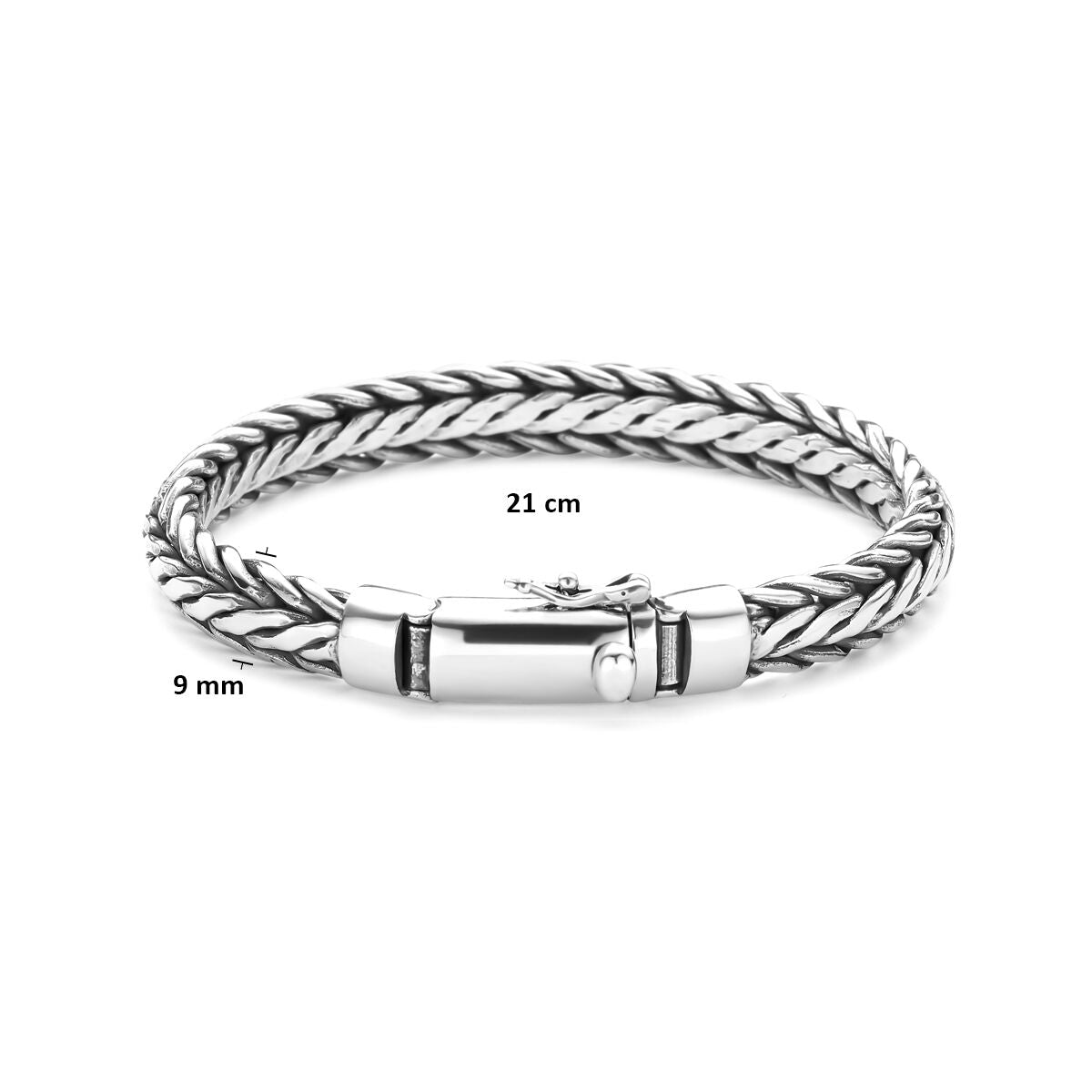 Fantasy Collection Armband oxi 9 mm 21 cm zilver geoxideerd