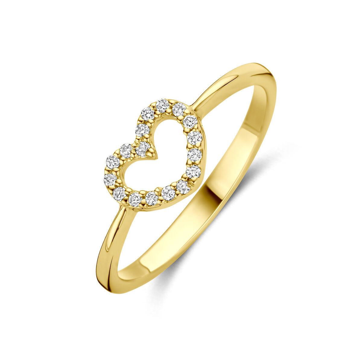 Fantasy Collection Ring hartje lab grown diamant 0.09ct g vs 14K geelgoud