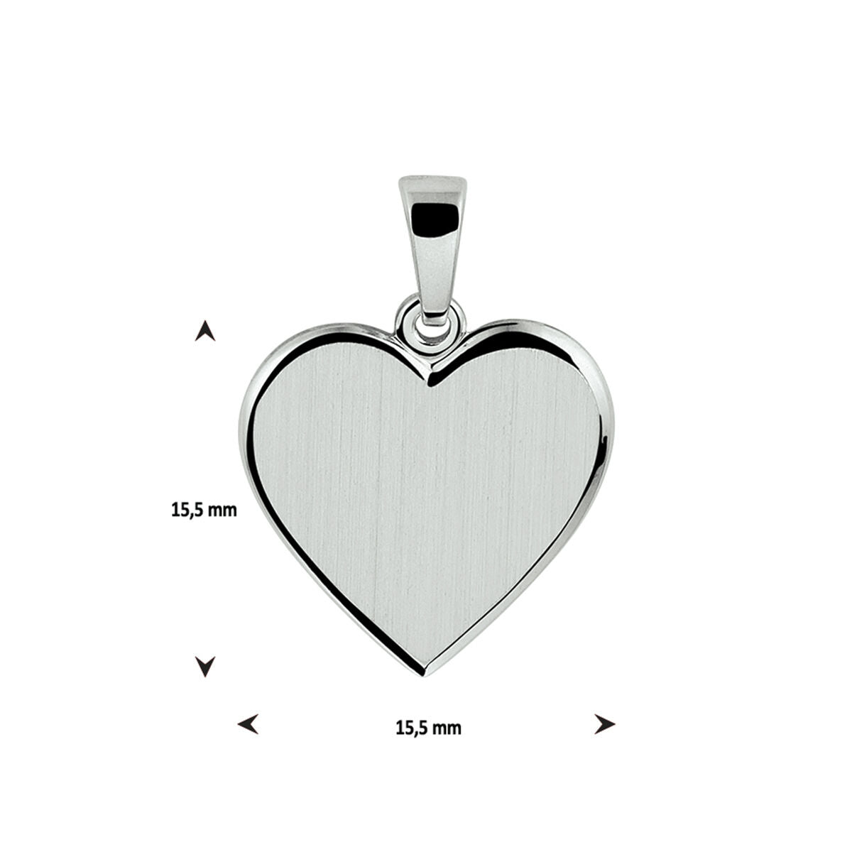 Fantasy Collection Graveerhartje poli/mat zilver hanger