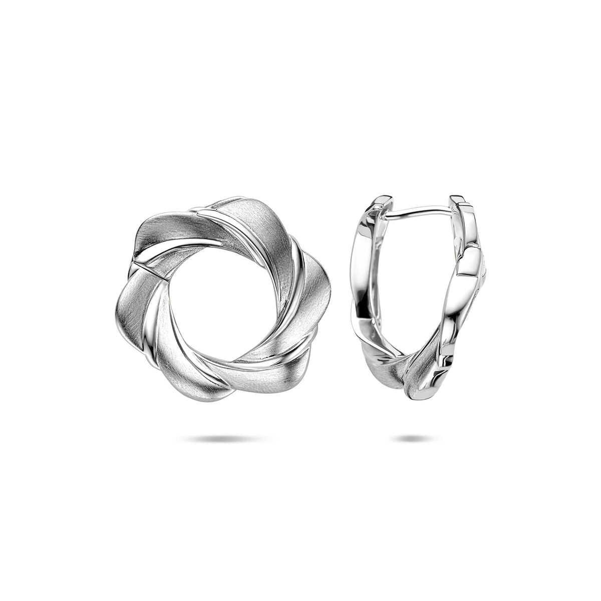 Fantasy Collection Oorbellen poli/mat 23,5 mm zilver