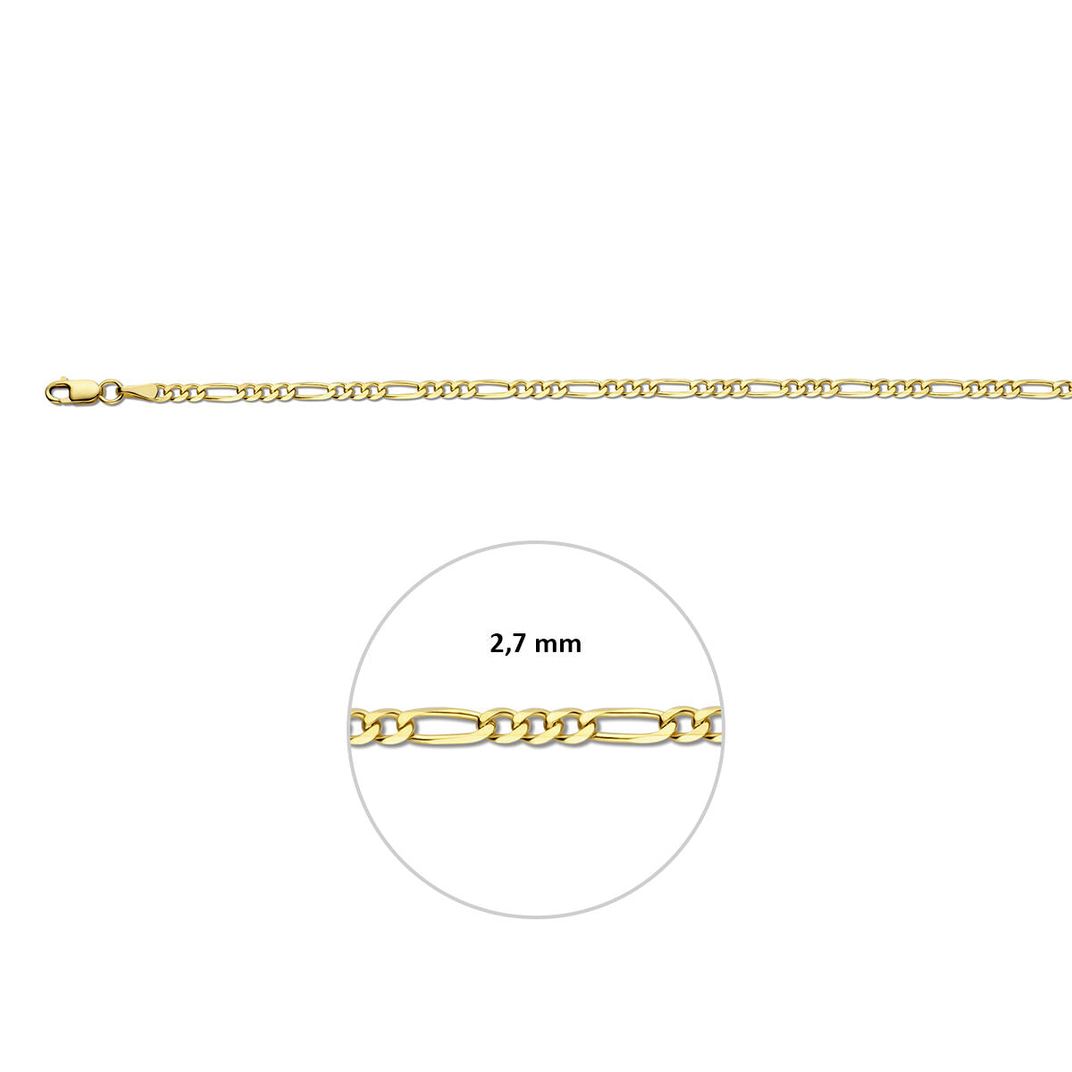 Fantasy Collection Armband figaro 3,0 mm 14K geelgoud