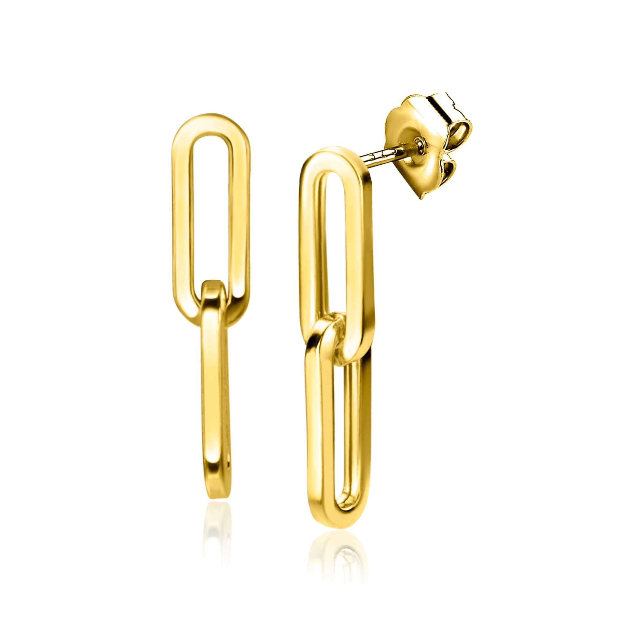 ZINZI 14K Gouden Oorknoppen ZGO344 20mm zilver oorbellen