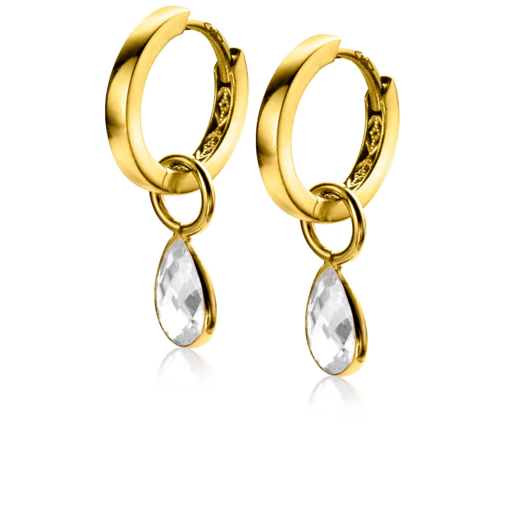 ZINZI 14K Gouden Oorbedels met Witte Zirkonia ZGCH390