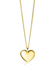 Zinzi gold plated zilveren hanger glad hart voor gravure ZIH2346G20 (zonder collier) - PansiteNederland.nl