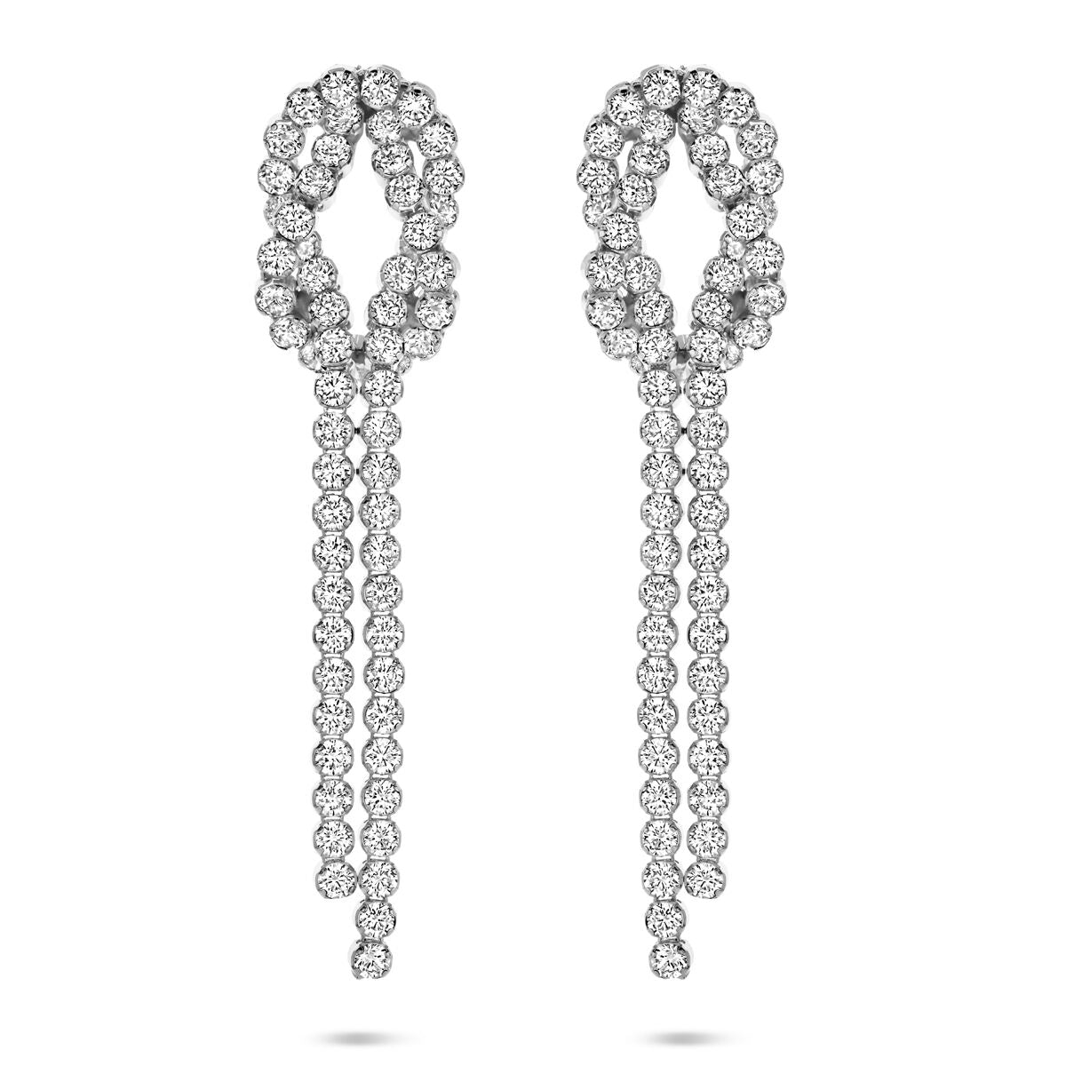 Zilveren gerhodineerde oorhangers zirkonia 53 mm - 1341092