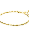 ZINZI gold plated scroll armband met dubbele krulschakel 3mm 17-20cm ZIA2712G
