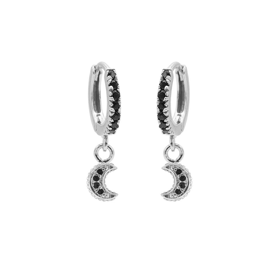 Karma Zirconia Hinged Hoops Symbols Moon M2581HB oorbellen