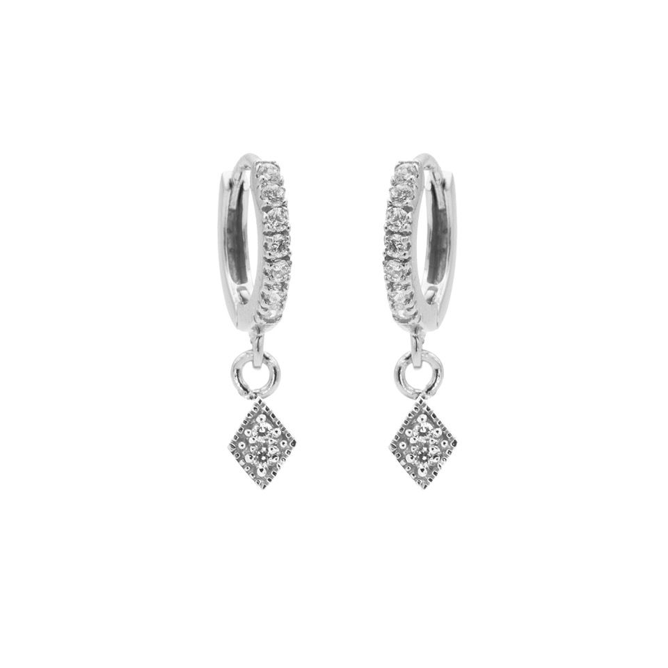 Karma Zirconia Hinged Hoops Symbols Diamond M2653H oorbellen