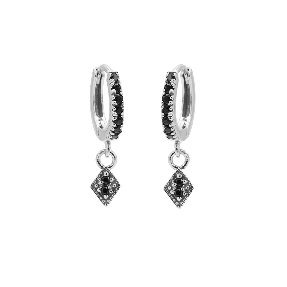 Karma Zirconia Hinged Hoops Symbols Diamond M2653HB oorbellen
