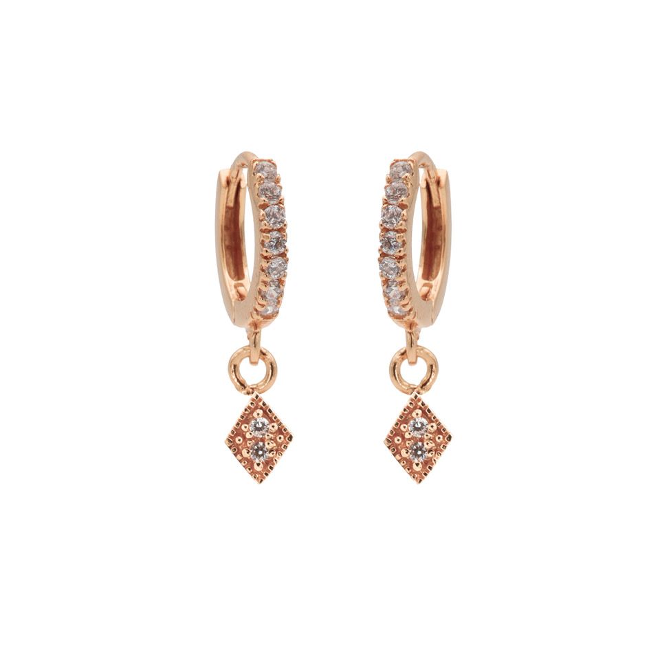 Karma Zirconia Hinged Hoops Symbols Diamond M2654H oorbellen