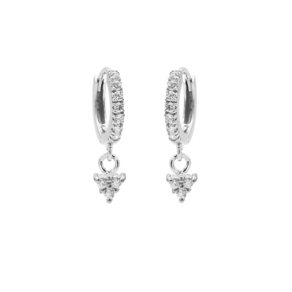Karma Zirconia Hinged Hoops Sieraad TRIPLE oorbellen