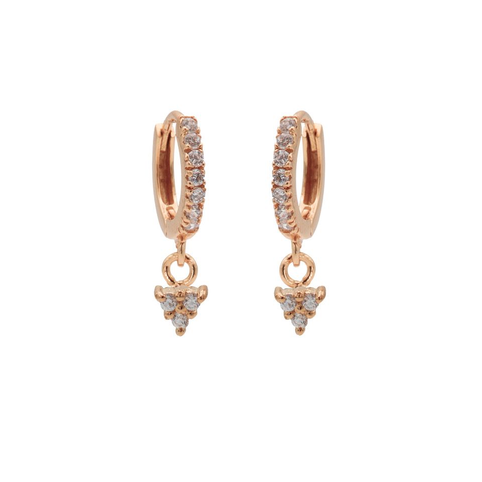 Karma Zirconia Hinged Hoops Symbols Triple M2769H oorbellen