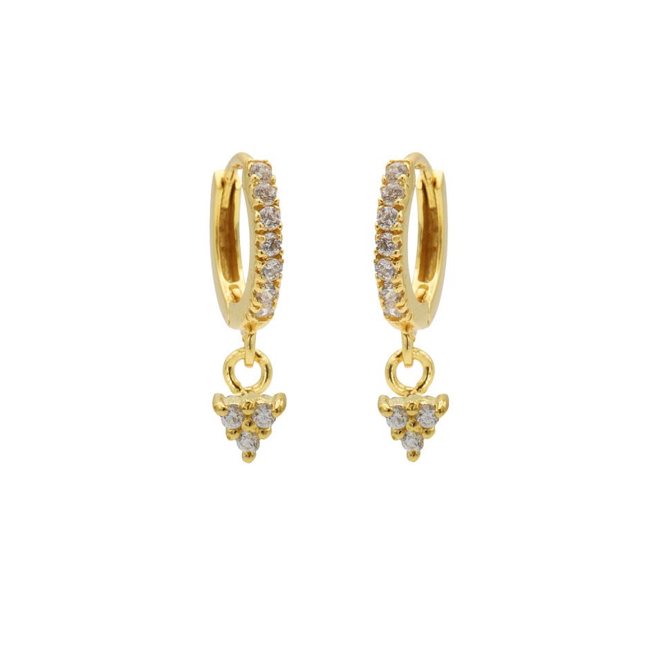 Karma Zirconia Hinged Hoops Symbols Triple M2770H oorbellen