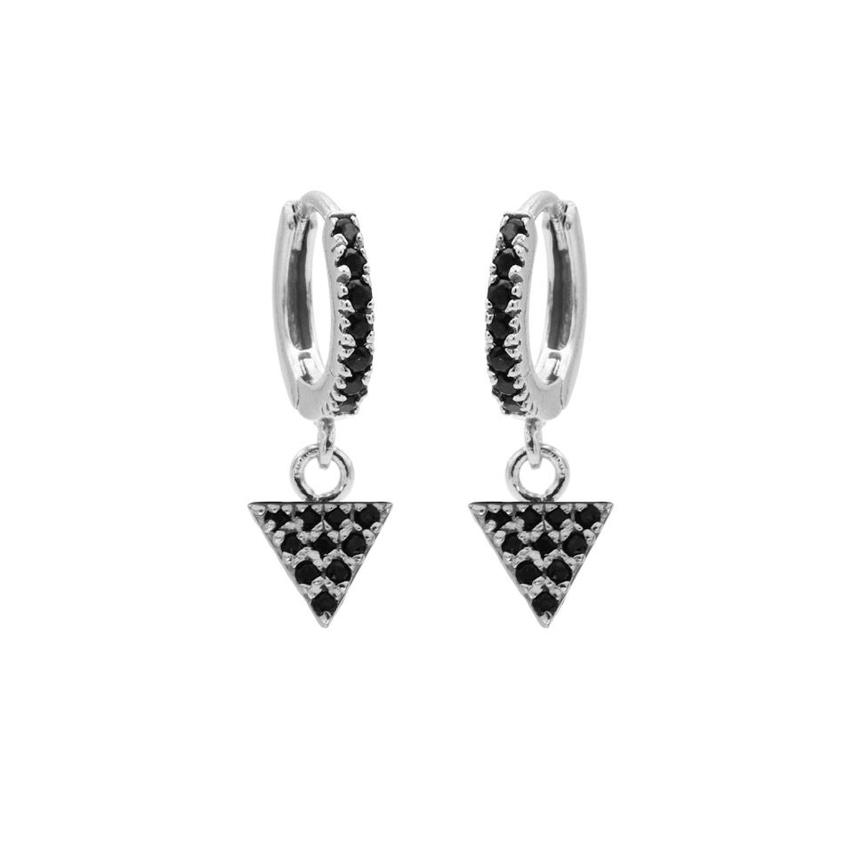 Karma Zirconia Hinged Hoops Symbols Triangle M2876HB oorbellen