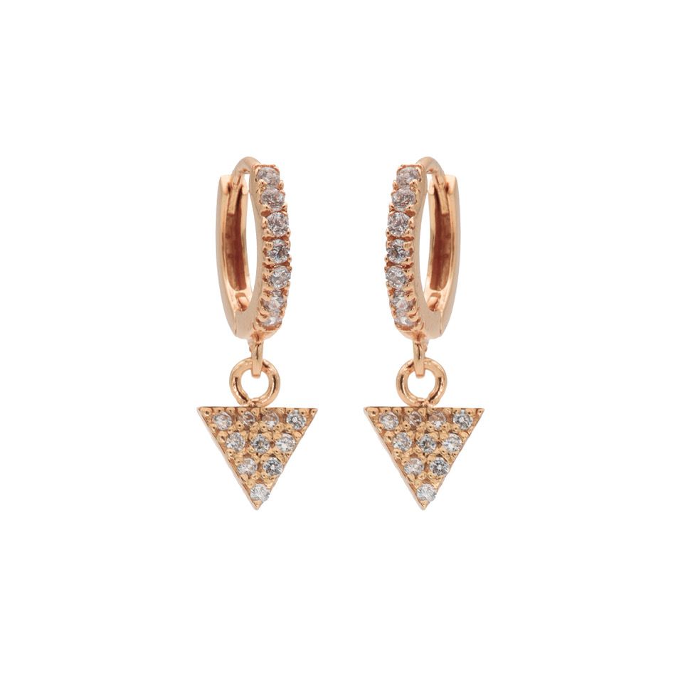 Karma Zirconia Hinged Hoops Symbols Triangle M2877H oorbellen