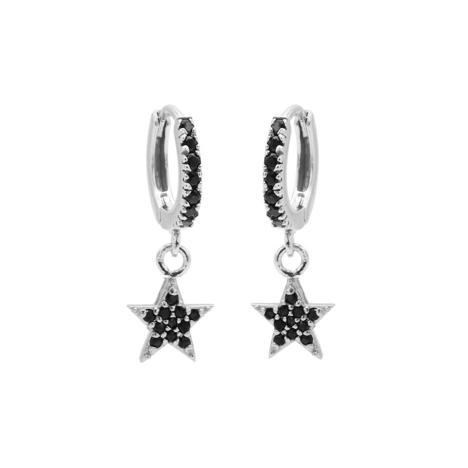 Karma Zirconia Hinged Hoops Symbols Star M2918HB oorbellen
