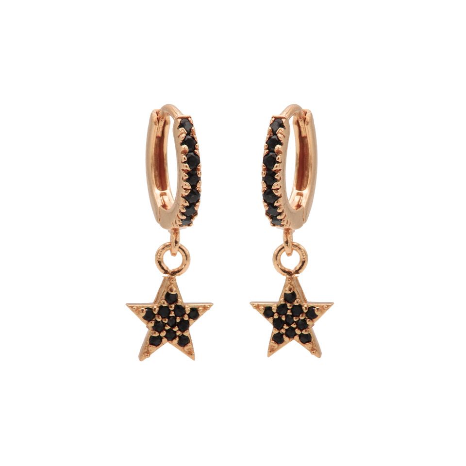 Karma Zirconia Hinged Hoops Symbols Star M2919HB oorbellen