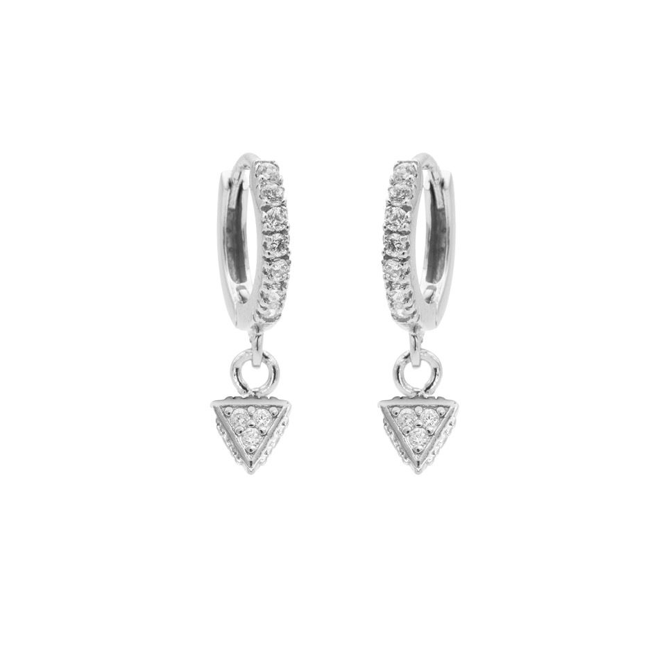 Karma Zirconia Hinged Hoops Symbols Triangle 2 M3058H oorbellen