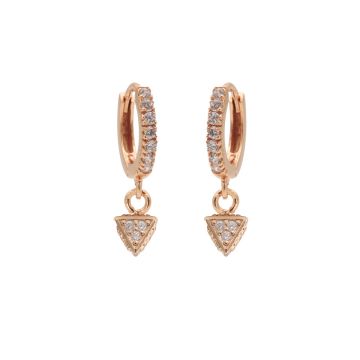 Karma Zirconia Hinged Hoops Sieraad TRIANGLE oorbellen