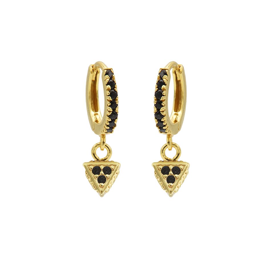 Karma Zirconia Hinged Hoops Sieraad TRIANGLE oorbellen