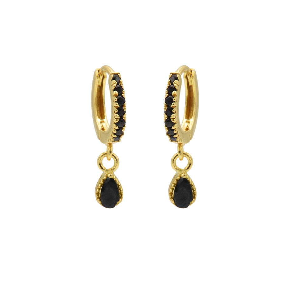 Karma Zirconia Hinged Hoops Symbols Drop M3094HBGP oorbellen