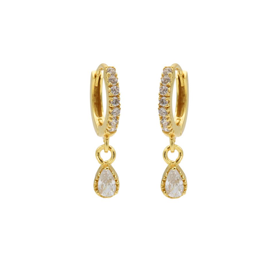 Karma Zirconia Hinged Hoops Sieraad oorbellen
