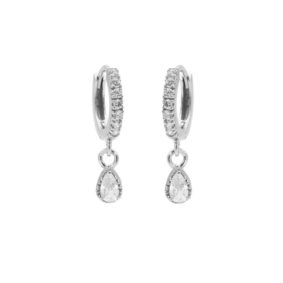 Karma Zirconia Hinged Hoops Symbols Drop M3094HWS oorbellen