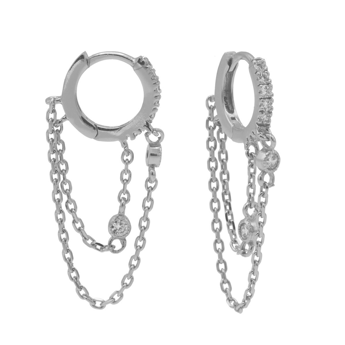 Karma Plain Zirconia Hinged Sieraad oorbellen