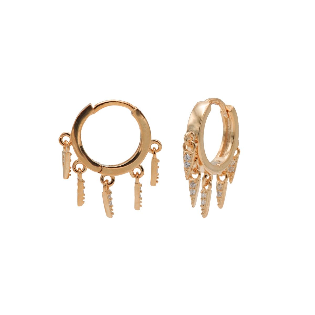 Karma Hinged Hoops Zirconia Sieraad Roségoud oorbellen