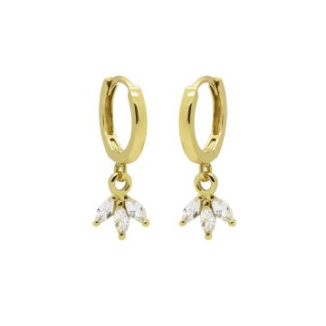 Karma Hinged Hoops Symbols Triple Flower M3254HINGP oorbellen