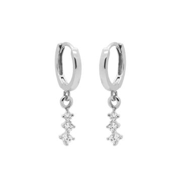 Karma Hinged Hoops Symbols Triple CZ M3272HINS oorbellen