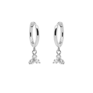 Karma Hinged Hoops Symbols Triple Flower CZ A47S oorbellen