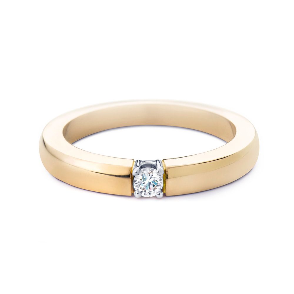 Bicolor 14K gouden ring met diamant van R&amp;C RIN1707-1-007, exclusief en kwalitatief hoogwaardig. Ontdek nu!