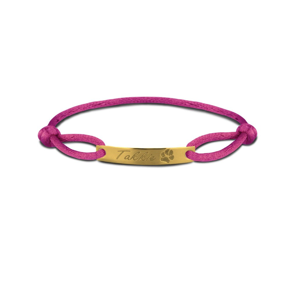 See You Satijnkoord armband met gouden graveerstaaf – BL-017 – afbeelding 1