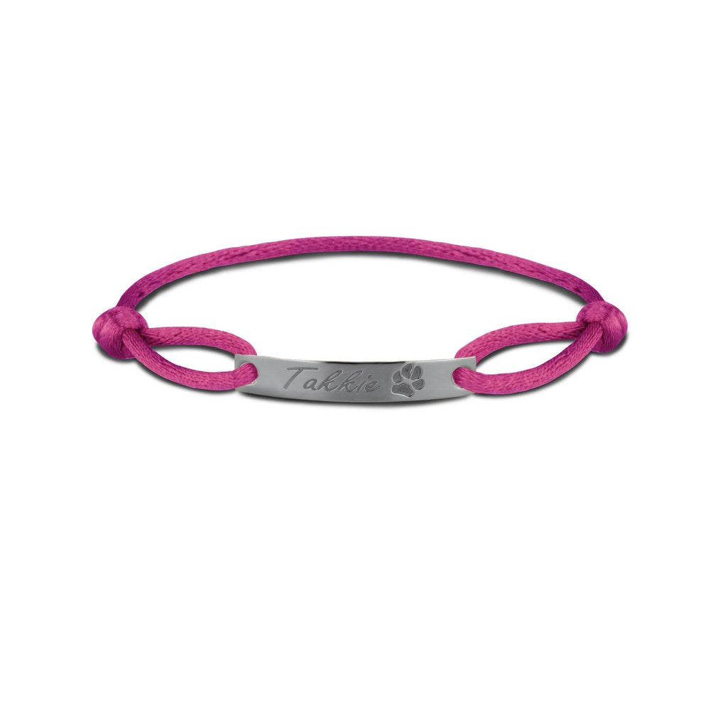 See You Satijnkoord armband met gouden graveerstaaf – BL-017 – afbeelding 3