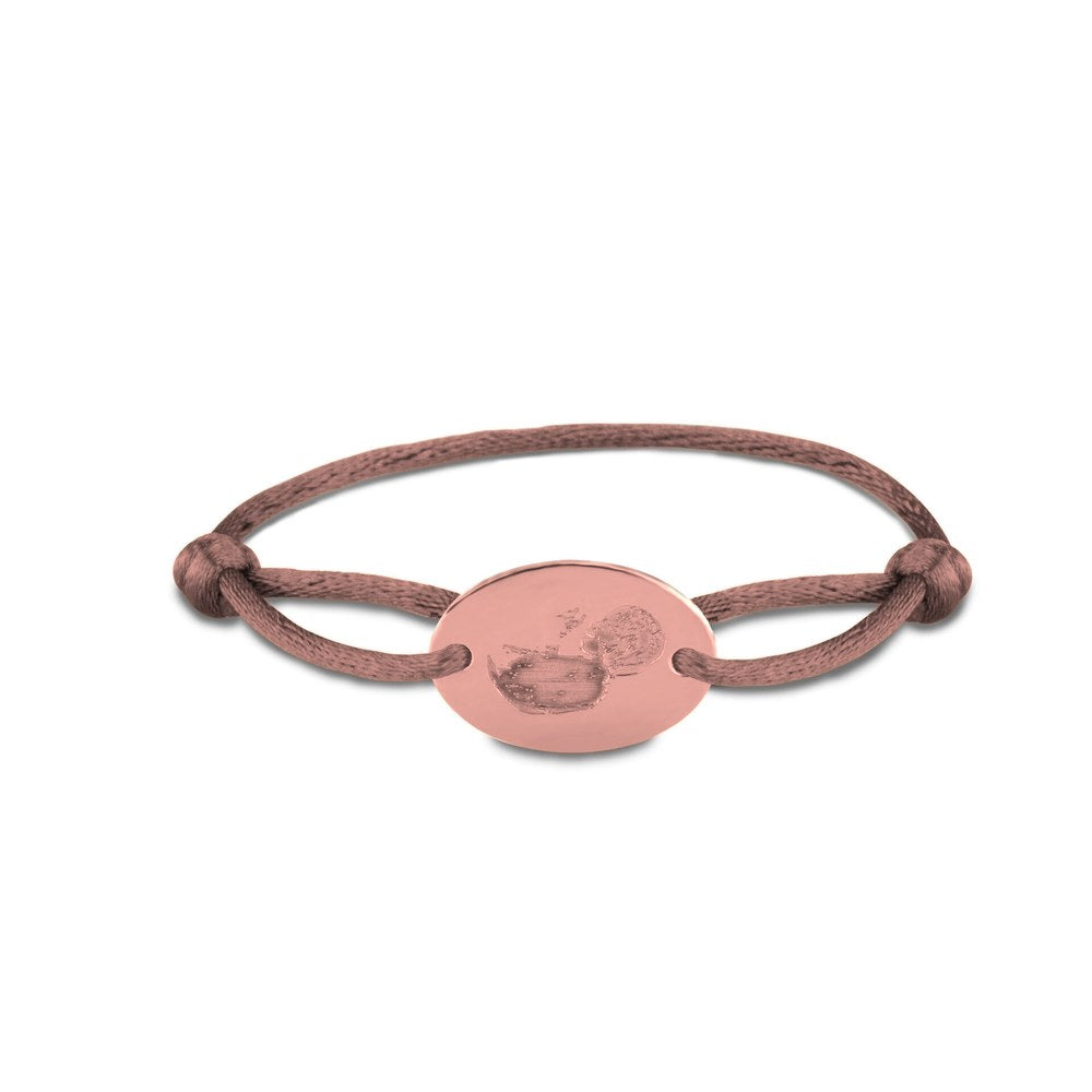 See You Satijnkoord armband met gouden ovale disk – BL-023 – afbeelding 2