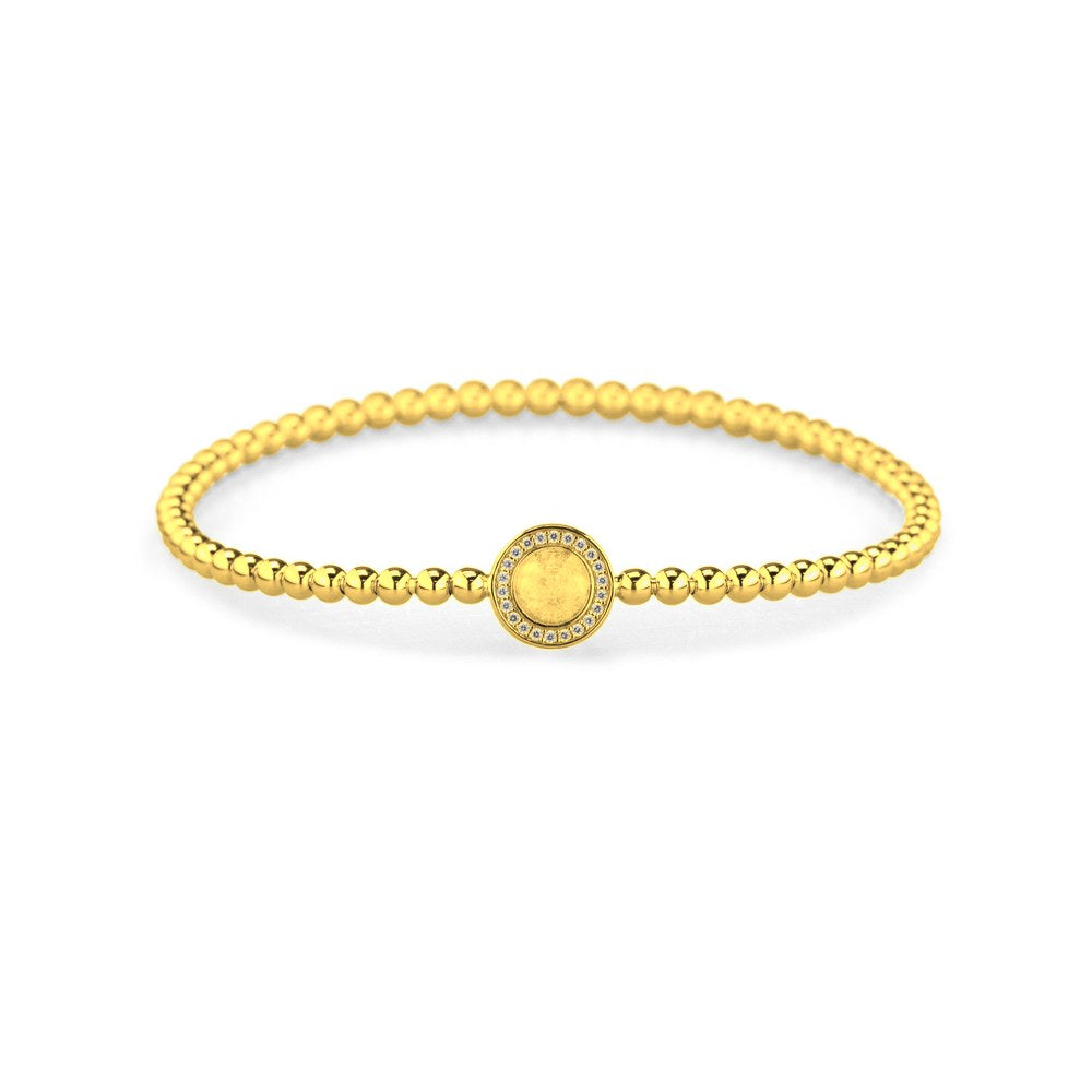 See You Gouden bubbelarmband rond met as en steen – BL-028 – afbeelding 1