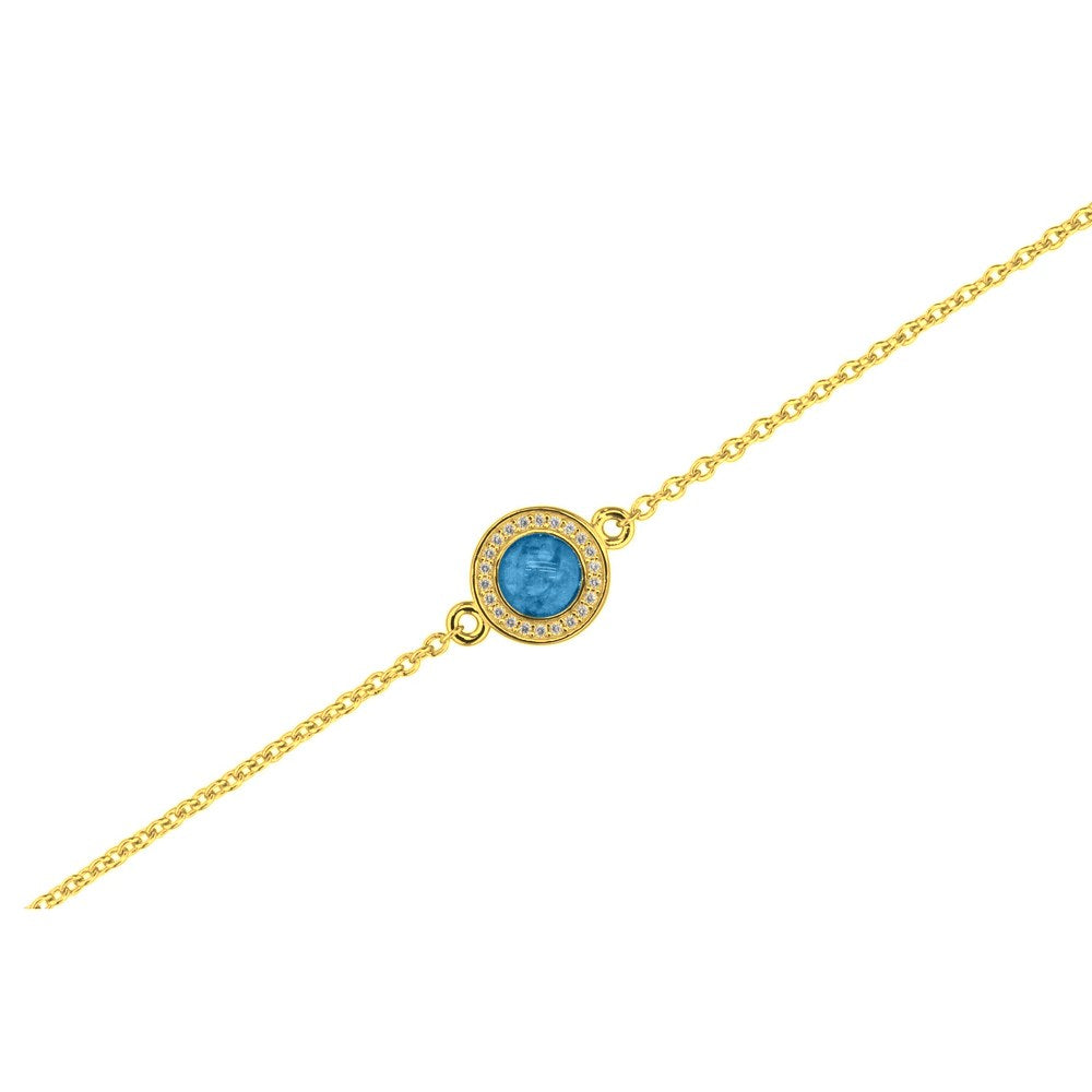 See You Gouden schakelarmband met rond ascompartiment – BL-029 – afbeelding 1
