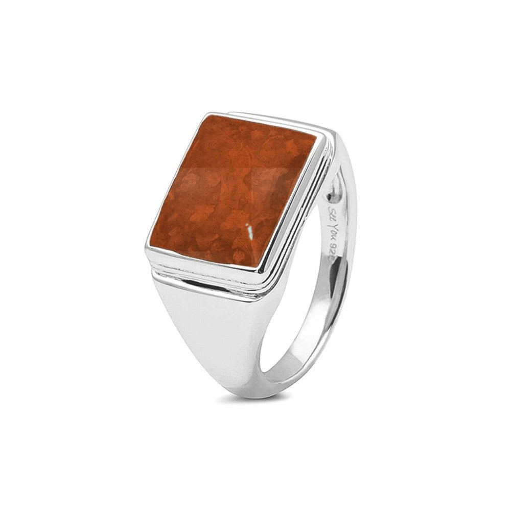 See You Rechthoekige zegelring met rand en as in goud – RG-053 – afbeelding 68