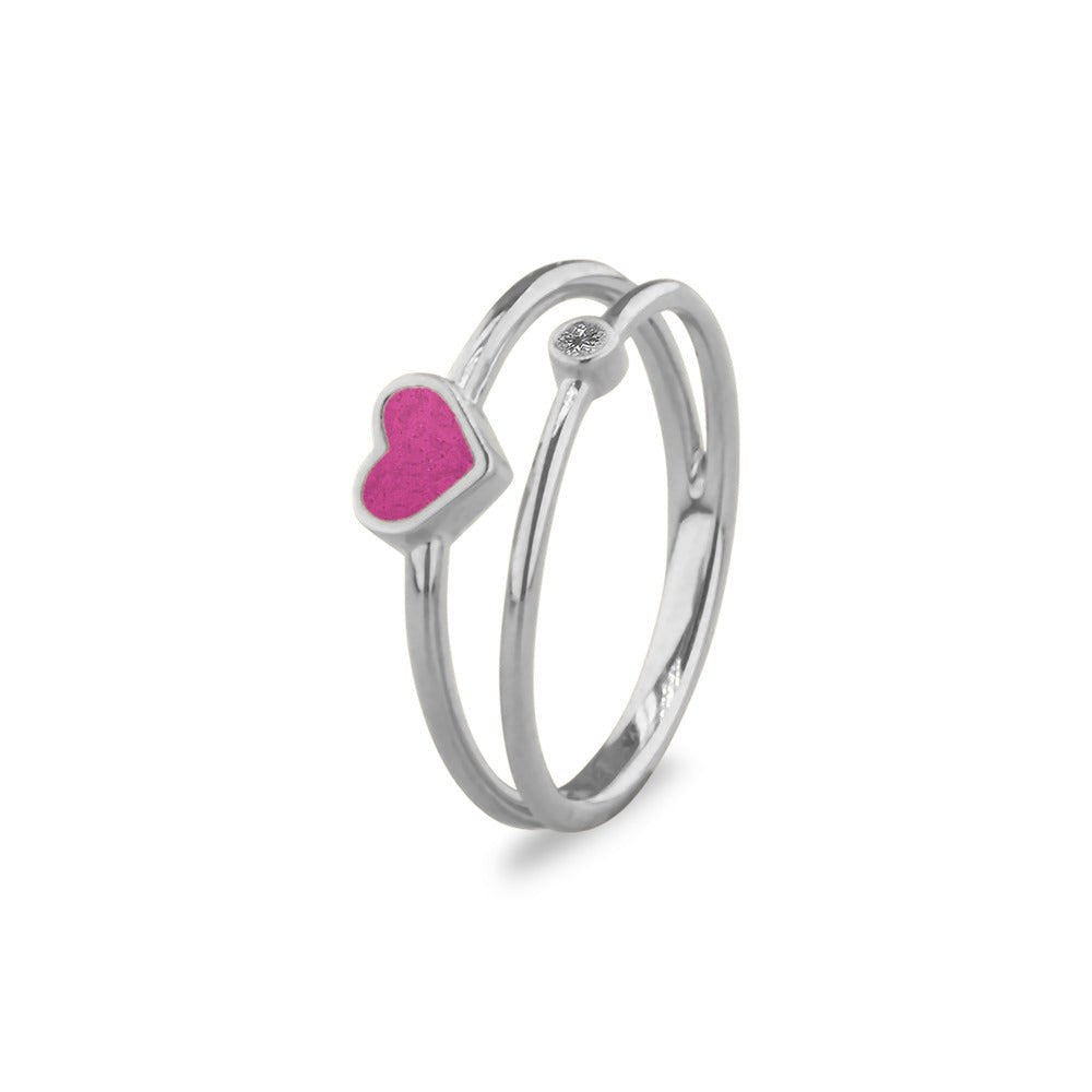 See You Dubbele hartring met as en geboortesteen in goud – RG058 – afbeelding 58