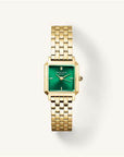 Rosefield horloge BEGSG-B05 The Boxelle Emerald Dial Gold Indexes Gold Steel Strap - PansiteNederland.nl