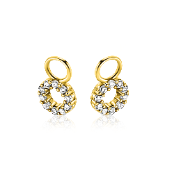 ZINZI 14K Gouden Oorbedels met Witte Zirkonia ZGCH536