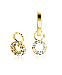ZINZI 14K Gouden Oorbedels met Witte Zirkonia ZGCH536