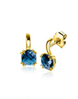 Zinzi Gold 14 krt gouden oorsieraden met vierkante kleursteen in 6,5mm bezet met Londen topaas ZGO537 - PansiteNederland.nl