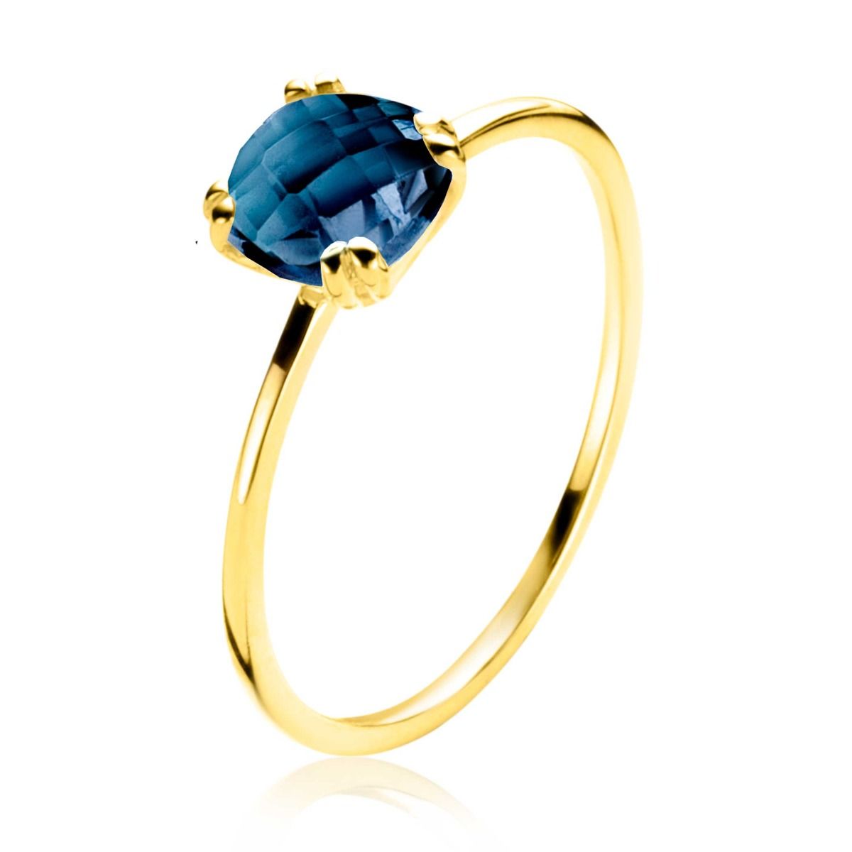 ZINZI 14K Gouden Ring met Blauwe Topaas ZGR537