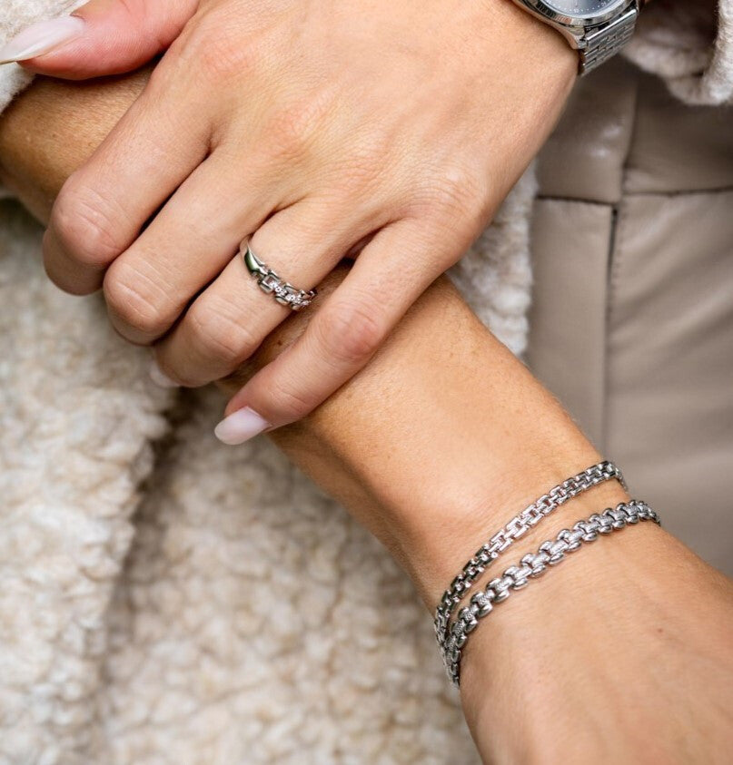 ZINZI zilveren luxe armband met rolex-style schakels 5mm - ZIA1997