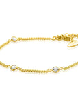 ZINZI zilveren armband extra 14K geel verguld gourmet schakel met witte ronde zirkonia's ZIA2263G - PansiteNederland.nl