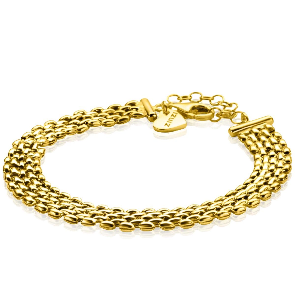 Zinzi gold plated zilveren armband met 8mm brede rolex-style schakel 16,5-20cm ZIA2289G, exclusief en kwalitatief hoogwaardig. Ontdek nu!