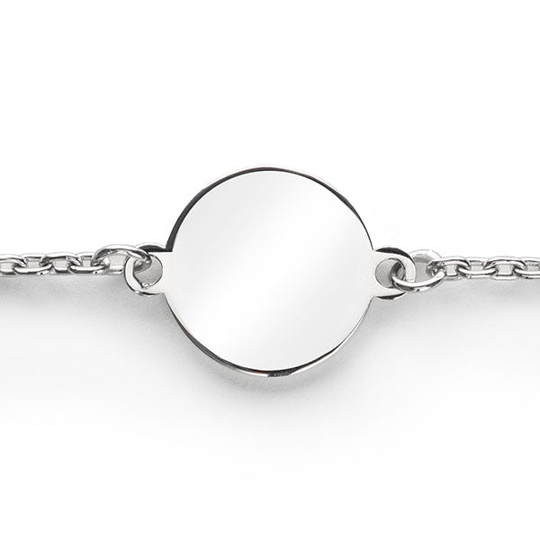 ZINZI zilveren armband met rond plaatje 15mm om te graveren 17-20cm - ZIA2345